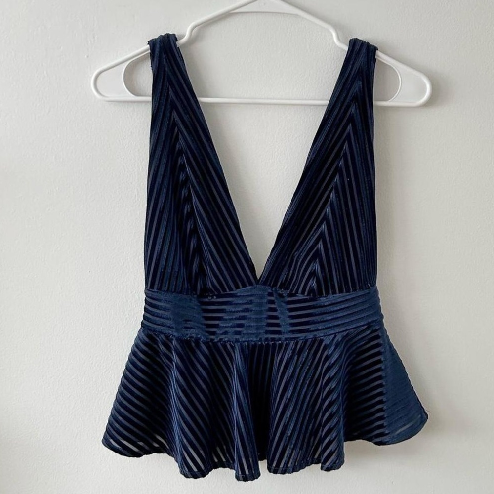 Velvet Stripe Babydoll Tank Top